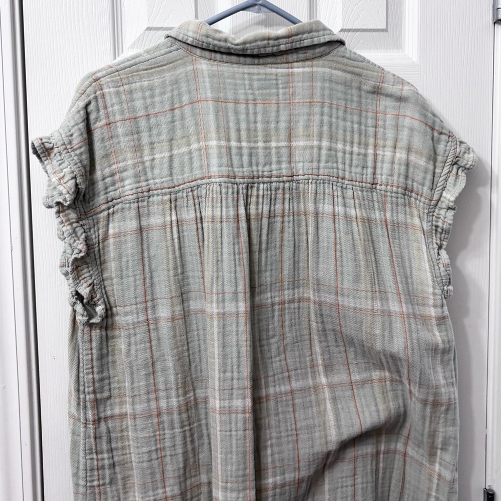 True Craft Gray and Orange Plaid Shirt Dress Womens Size XL - Picture 6 of 7